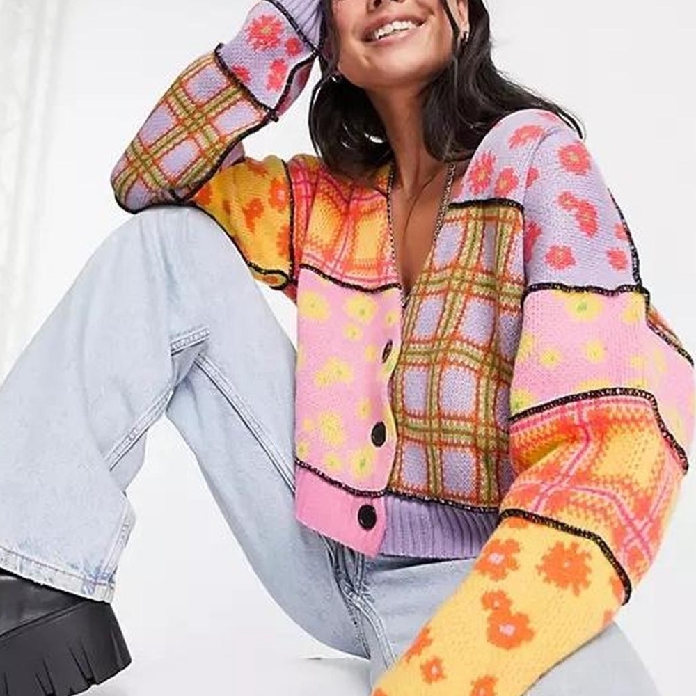 The Ragged Priest Multicolor Patchwork Cardigan - Picture 2 of 4